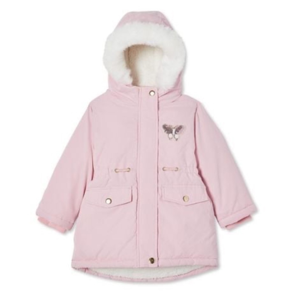 BRAND NEW toddler girl George pink long parka jacket size 2T & 3T